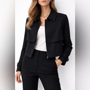 Classiques Entier Black Minimalist Cropped Jacket Size Small